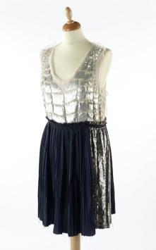 Grey and navy silk beaded and sequinned dress, Philip Lim