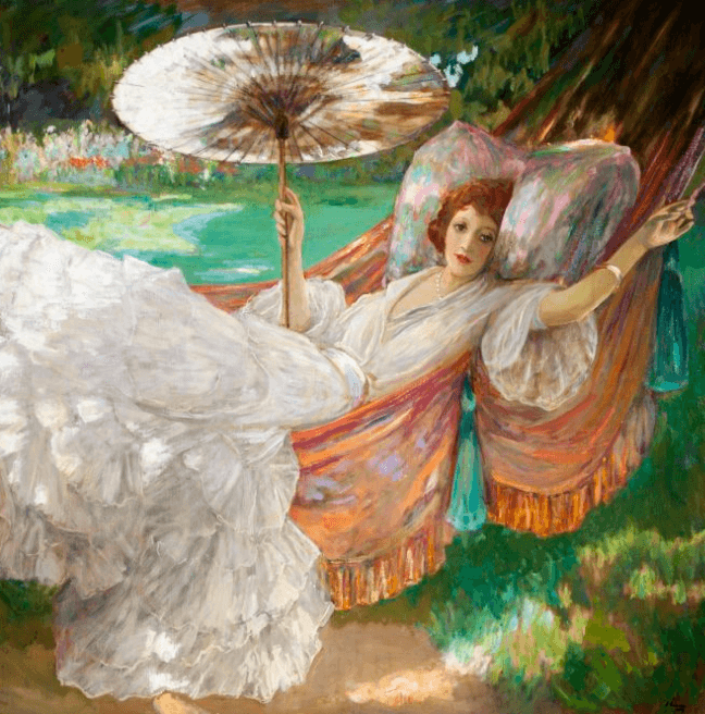 The Red Hammock Painting by Sir John Lavery