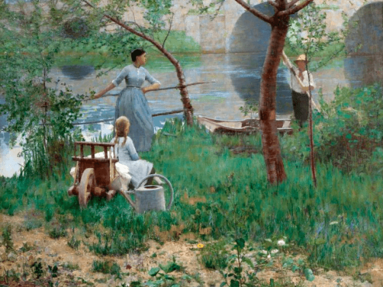 Under the Cherry Tree (1885) by Sir John Lavery